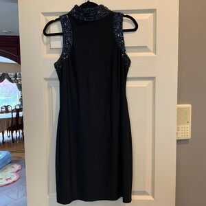 NWOT Marina Black Embellished Sleeveless Dress sz 8